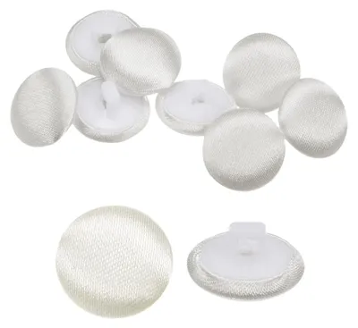Satinbezogene Knöpfe, 10 Stück, 12,5 mm, gelb, rund