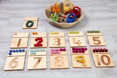 Image de Cosy Jouets éducatifs Boule de feutre Jeu de chiffres - 11 pièces