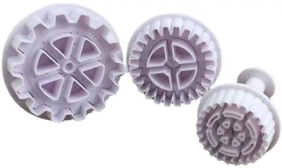 Productafbeelding van Drie stuks tandwielvormen, fondant-koekjespers, koekjespers, decoratietools voor taarten, keukenaccessoires