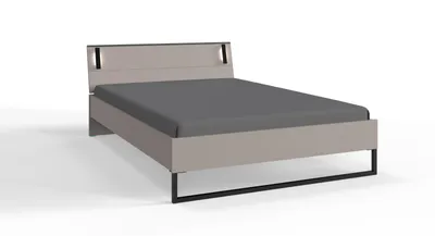 Produktbild von Bett >TILBURG< in SAHARAGRAU - 148x93x210cm (BxHxT)