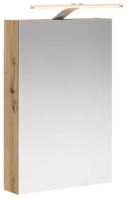 Image de Armoire de salle de bain avec miroir vidaXL, style artisanal, chêne