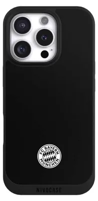 Produktbild von NIVOCASE Handyhülle für Apple iPhone 16 Pro  Hülle NIVOpure Case Schwarz FC Bayern München FCB Offizielles Lizenzprodukt