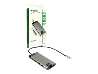 Obrázok produktu pre Inter-Tech Argus GDC-802 - Dokovacia stanica - USB-C 3.1 - HDMI
