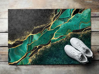 Produktbild von Fußmatte Aussen - Schuhmatte Haustür- Schmutzfangmatte Türvorleger - Outdoor Teppich Schmutzfänger - 90x60 cm - Polychromatische Abstraktion