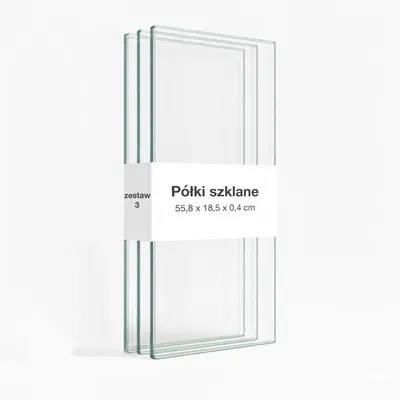 Zdjęcie produktu dla Zestaw 3 szklanych półek - nadstawka do witryny ściennej