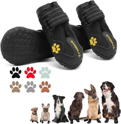 Hundeschuhe, wasserdicht, rutschfest, reflektierend, 4 Stück, Größe 7