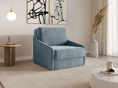 Produktbild von MOEBLO Schlafsessel FLY 80 – Sofa Sessel Jugendsofa Schlafsofa 1-Sitzer Gästebett mit Schlaffunktion und Bettkasten - Türkis (Vibe 73)