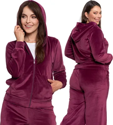 Produktbild von Damen Velours-Sweatshirt Moraj Glatt Mit Kapuze Bequem M