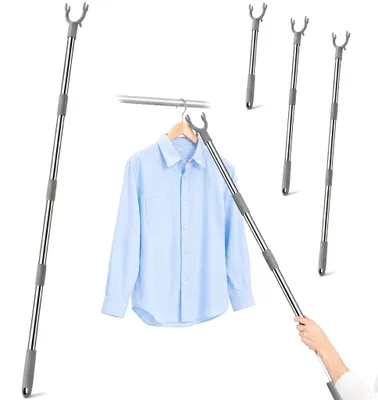 Teleskop-Kleiderstange 4-teilig, 55-175 cm, Edelstahl, grau