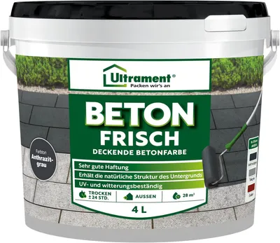 Produktbild von Ultrament Bodenfarbe Beton Frisch 4 L anthrazitgrau
