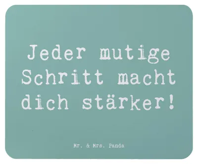 Produktbild von Mr. & Mrs. Panda Mousepad Spruch Angst überwinden - Meeresbrise - Geschenk, Stärke, Mauspad, Zuversicht, mousematte, pc, Vertrauem, Mutmacher, laptop, Trost, Mut, Gefühle