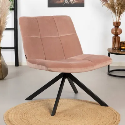 Produktbild von Bronx71 Samt Sessel Eevi rosa drehbar