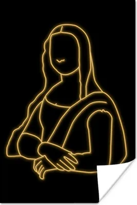 Produktbild von MuchoWow® Poster Mona Lisa - Leonardo da Vinci - Gold 120x180 cm - Kunstposter