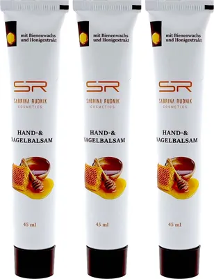 Produktbild von 3 x Hand- und Nagelbalsam mit Bienenwachs und Honigextrakt 45 ml + Varivendo Notzblock