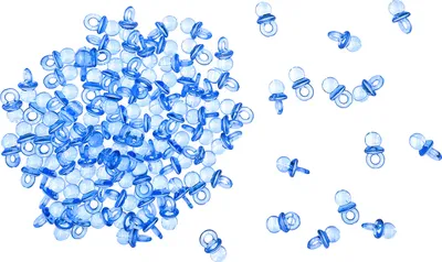 Produktbild von Oblique Unique 100 Mini Schnuller blau Tischdekoration Streudeko Taufe Geburt Dekoration Baby Shower