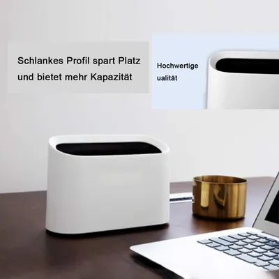 Produktbild von Tisch Mülleimer,Abfalleimer Tischmülleimer Bleistift Tasse, Bad Kosmetikeimer Tischabfalleimer für Küche Badezimmer Büro Schreibtisch WC Auto Bett Geruchsdichter Klein Plastik