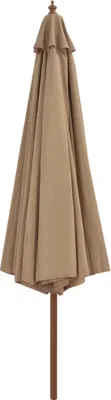 Obrázek produktu pro vidaXL Slunečník s dřevěným stožárem 350 cm Taupe
