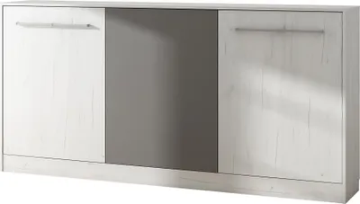 Produktbild von Wandbett Horizontal Schrankbett ROGER 90x200 cm Wandklappbett, Schrankklappbett, Schrank mit integriertem Klappbett, Funktionsbett CRAFT WEIß / GRAPHIT (Ohne zusätzlichen Regalen)