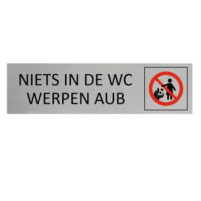 Produktbild von CombiCraft Aluminium Türschild mit Niets in de WC werpen 165x45mm