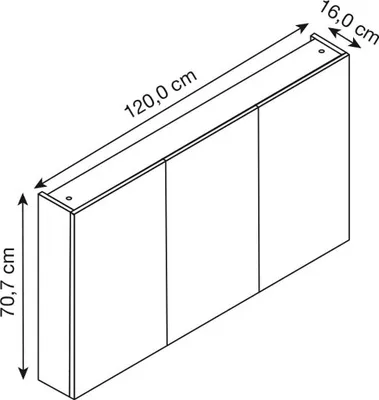 Obrázok produktu pre Zrkadlová skrinka bez osvetlenia Möbelpartner Basic 120 x 16 x 70 cm biela vysoko lesklá