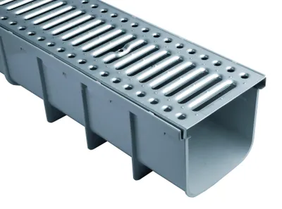 Dachrinnen-Set PVC, 200x1000x188 mm, mit Stahlroster
