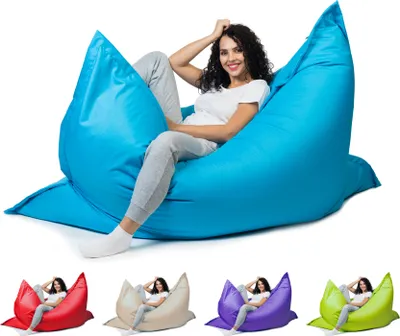 Produktbild von sunnypillow XL Sitzsack Riesensitzsack Outdoor & Indoor | 100 x 150 cm mit 140L | Styropor Füllung Sessel für Kinder & Erwachsene Sitzkissen Sofa Beanbag viele Farben und Größen zur Auswahl Blau