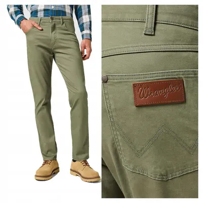 Immagine prodotto di Wrangler | Pantaloni da uomo modello Larston, cotone, vestibilità slim fit, elasticizzati, casual, design moderno, taglia W30 L34