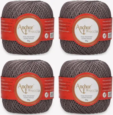 Image de 4 pelotes d'Anchor Freccia 12 – Fil de coton fin pour le crochet en filigrane (couleur 00589)