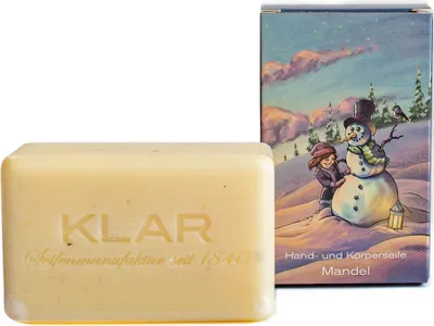 Obrázok produktu pre Klar Seifen Weihnachtsedition Mandel 100g, Cosmos zertifiziert (palmölfrei)