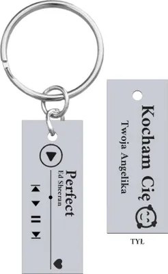 Image de Porte-clés gravé avec musique Cadeau de la journée de la femme FRAIS DE GRAVURE S