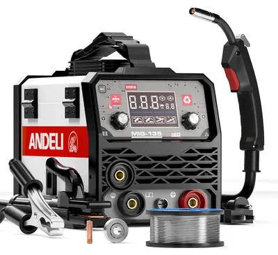 Image de Appareil de soudage MIG - MIG-135MINI - 135 A - Soudage MIG/Lift, soudage TIG/soudage à l'électrode - Sans gaz - IGBT - Portable - 4 kg