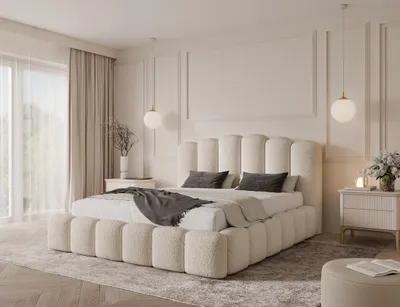 Produktbild von Emlar Polsterbett Velaro MAX 140x200 cm - Bett mit Bettkasten & Lattenrost - Bouclé-Stoff - Doppelbett mit Stauraum Beige (Quelle 02)
