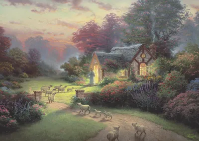 Zdjęcie produktu dla Schmidt Spiele 59678 - Układanka Thomas Kinkade 1.000 elementów - Duch, Chata Dobrego Pasterza
