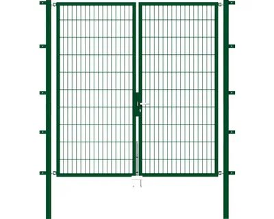 Obrázek produktu pro Dvojitá brána Alberts Flexo s příslušenstvím, k zabetonování, zelená, šířka 200 cm, výška 200 cm