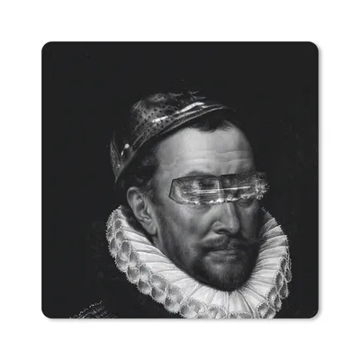Produktbild von MuchoWow® Mauspad Mousepad Porträt von Wilhelm I. - Adriaen Thomasz - Schwarz und Weiß 30x30 cm - Mousepads - Maus Mat - Pad - Mausunterlage - Gaming