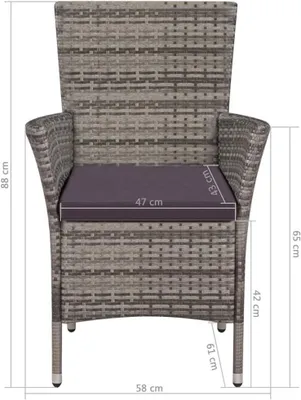 Produktbild von Gartenmöbel-Set - Terrassenmöbel-Set - Balkonmöbel-Set - Wasserabweisendes PE-Rattan - Abnehmbare Kissen