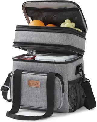 Produktbild von Isolierte Mittelgroße Lunchbox, Grau, 12L, Schulterschlaufe