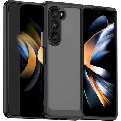 Produktbild von Mobigear Crystal Schutzhülle für Samsung Galaxy Z Fold 5 – Hartschalen-Rückseite – Schwarz