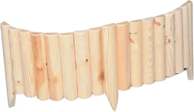 Produktbild von TIMBERMIK Rasenkante 100 cm – 30 cm hoch, Holz Beetumrandung, Mähkante, Rollborder, Steckzaun, natur, unbehandelt, Gartenzaun