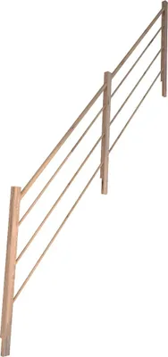 Obrázek produktu pro Schodišťové zábradlí model Rhodos Rovný dub-dřevo-dřevěný design-pravý
