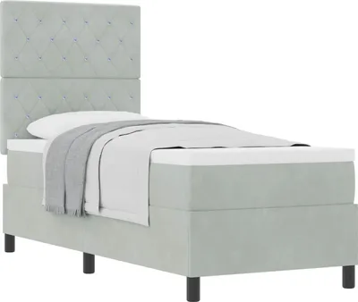 Immagine prodotto di vidaXL Letto a molle con materasso grigio chiaro 80 x 200 cm in velluto