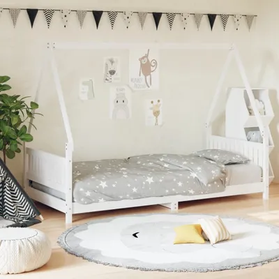Produktbild von Möbel Kinderbett Weiß 90x190 cm Massivholz Kiefer - Kinderbetten &9765