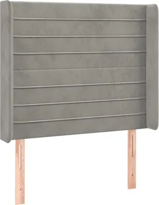 Obrázek produktu pro Čelo postele typu ušák světle šedé 93x16x118/128 cm samet