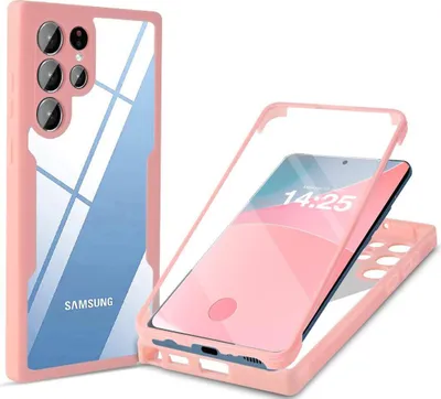 Produktbild von 360 Grad Rundum Schutz Handyhülle für Samsung Galaxy S22 Ultra Full Cover Vollschutz Case Farbe: Rose