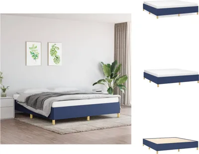 Obrázok produktu pre vidaXL Rám postele modrý 160x200 cm látka - Postele a rámy postelí