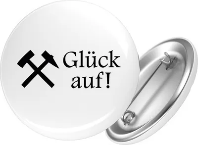 Produktbild von Huuraa Button Glück auf! Ruhrpott 59mm rund mit Sicherheitsnadel Ansteckbutton Geschenkidee