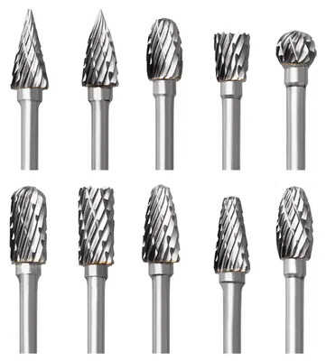 Wolframcarbid-Rotationsfeilen-Set, 10 Stk., 3 mm Schaft