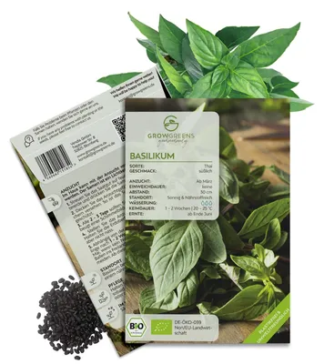 Image de Graines de basilic thaï - Biologique - 250 graines - Plants aromatiques pour jardin et balcon