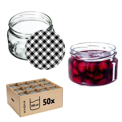 Obrázek produktu pro KADAX malé zavařovací sklenice 250 ml, sklenice na džem s víčkem, vzduchotěsné sklenice na dárky