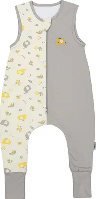 Produktbild von TupTam Sommerschlafsack Baby mit Beinen– Leichter Schlafsack Baby Sommer 0.5 TOG, , Farbe: Elefant_grau_gelb, Größe: 116-122